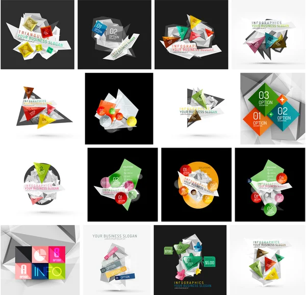 Ensemble de bannière infographique géométrique abstraite — Image vectorielle