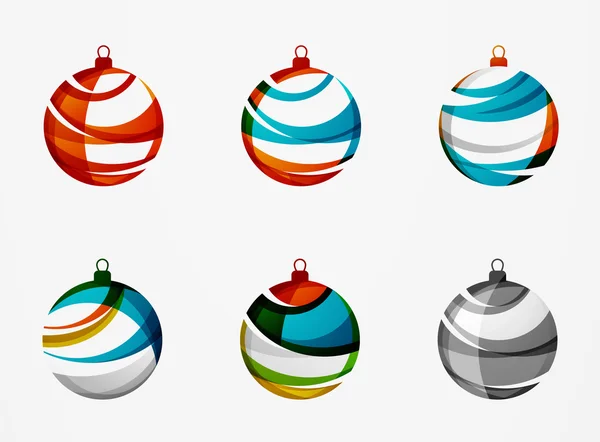 Set van abstracte Kerstmis bal pictogrammen — Stockvector