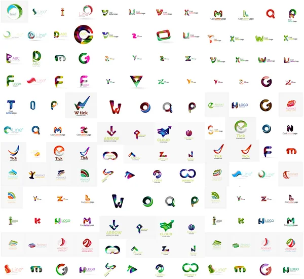 Mega-Satz von Buchstaben-Logos — Stockvektor