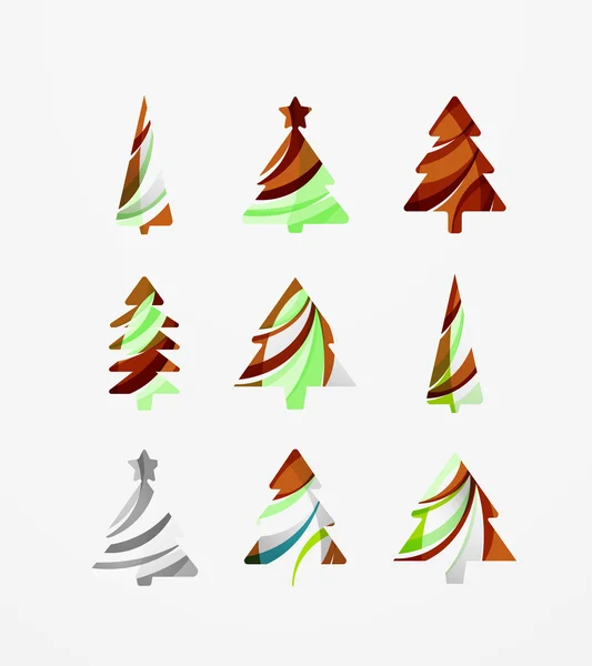 Set of abstract Christmas Tree Icons, — Stock Vector