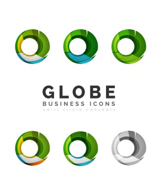 Küre Küre veya daire logo iş simgeler kümesi