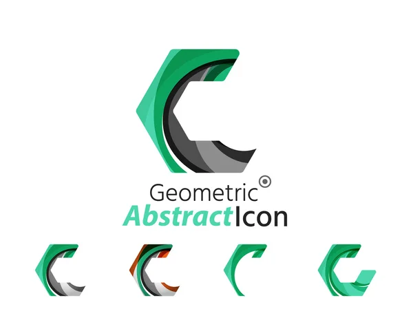 Conjunto de logotipo da empresa geométrica abstrata — Vetor de Stock