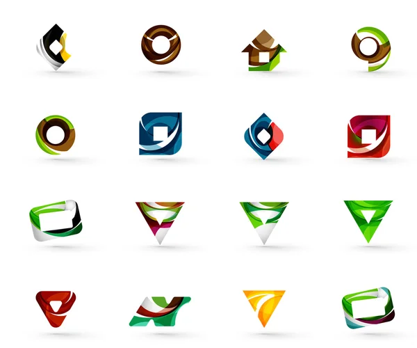 Conjunto de varios iconos geométricos — Vector de stock