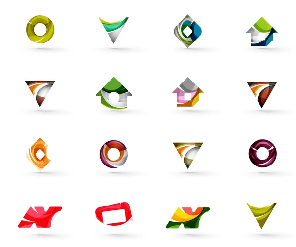 Conjunto de varios iconos geométricos — Vector de stock