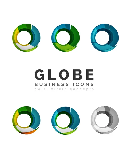 Set of globe sphere or circle logo — Stock Vector