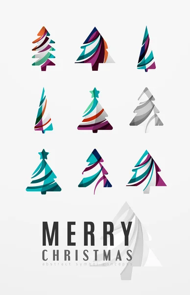 Conjunto de iconos abstractos del árbol de Navidad — Vector de stock