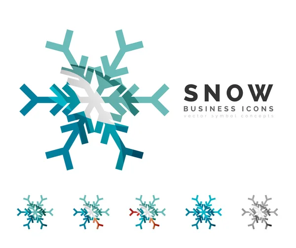 Av abstrakta färgglada snöflinga logotyp ikoner, — Stock vektor