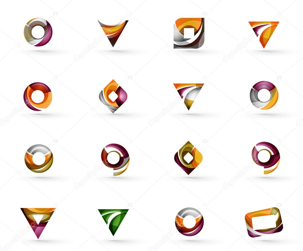 Set of various geometric icons