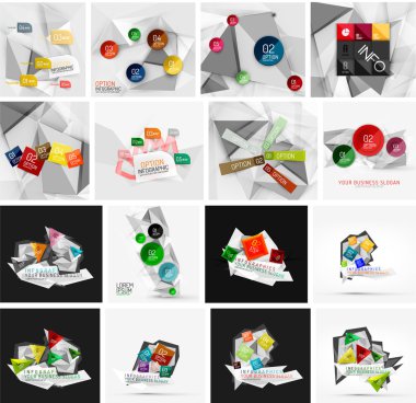 Set of abstract geometric infographic banner