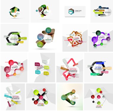 Set of abstract geometric infographic banner