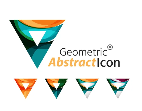 Set of abstract geometric company logo triangles, — Stock Vector