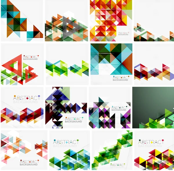 Set of triangle geometric abstract backgrounds — Stock Vector