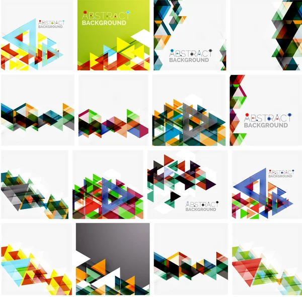 Set of triangle geometric abstract backgrounds — Stock Vector