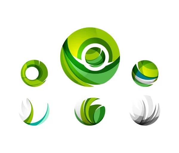 Küre Küre veya daire logo kümesi — Stok Vektör
