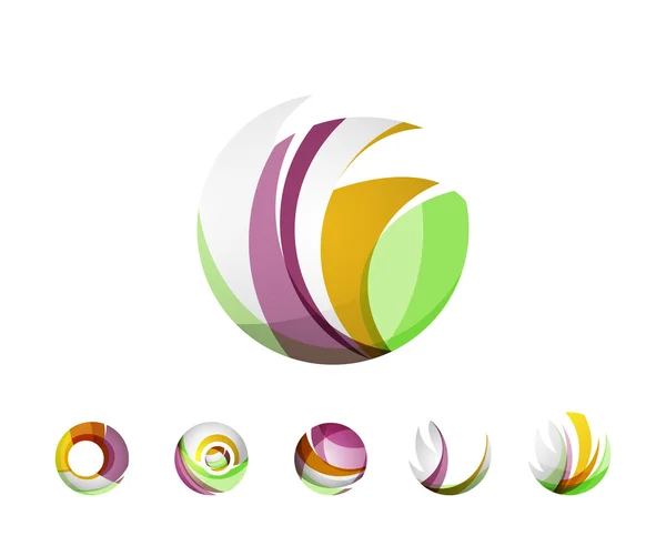Conjunto de esfera de globo o círculo logotipo — Archivo Imágenes Vectoriales