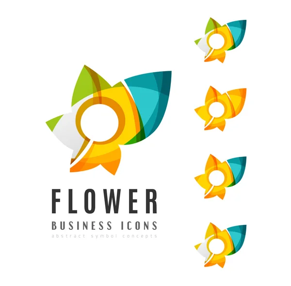 Set of abstract flower logo — Stockvector