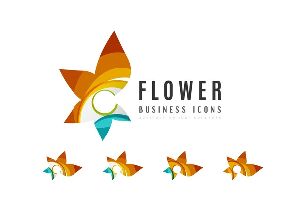 Set di logo astratto fiore — Vettoriale Stock
