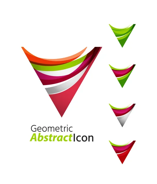 Set of abstract geometric company logo triangle, — Stock Vector