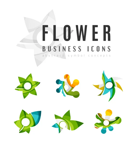 Set of abstract flower logo — 图库矢量图片