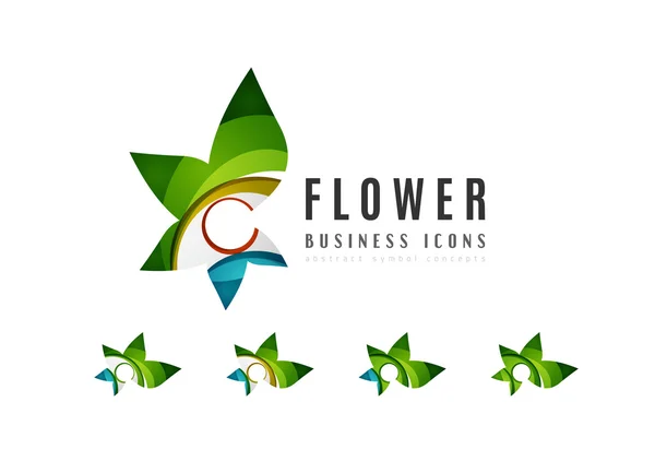 Set of abstract flower logo — 图库矢量图片