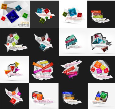 ışık, kağıt tasarım seçeneği Infographic kümesi