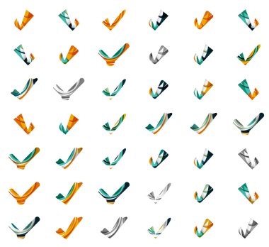 Soyut Tamam ve kene simgeler kümesi