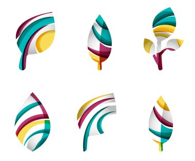 Soyut Eko yaprak simgeler kümesi