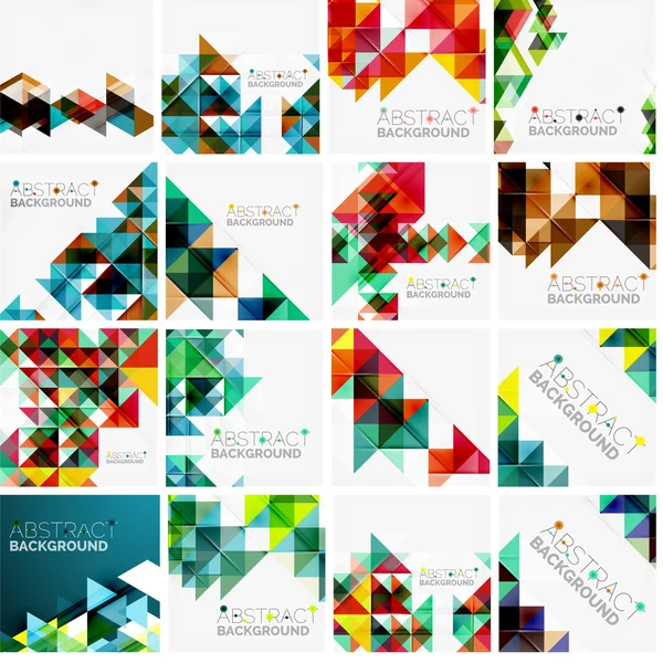 Set of triangle geometric abstract backgrounds. — Stock Vector