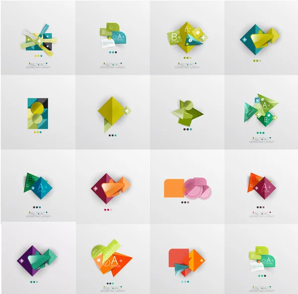 Set van abstracte geometrische infographic — Stockvector