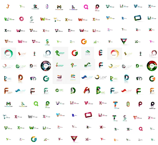 Mega conjunto de logotipos de letras — Vector de stock