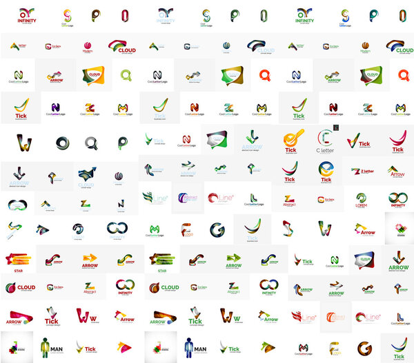 Mega set of letter logos