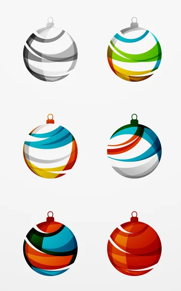 Set von abstrakten Weihnachtskugeln — Stockvektor