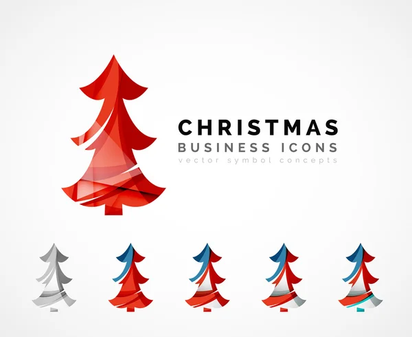 Set of abstract Christmas Tree Icons — Stock Vector