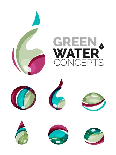 Set of abstract eco water icons — Stock Vector