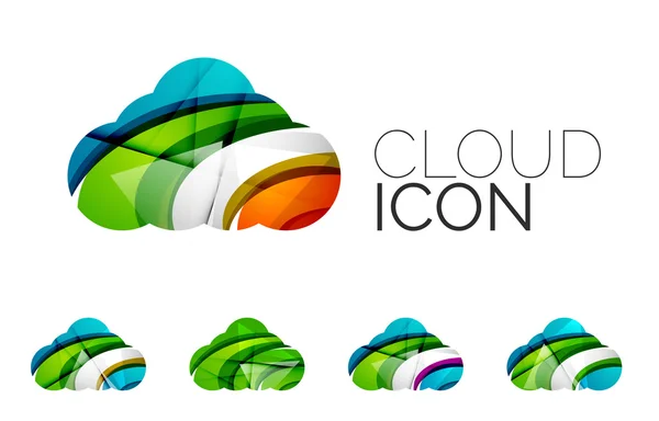 Set of abstract cloud computing icons — 图库矢量图片