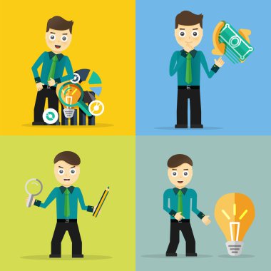 işadamı poz karakter kavramları kümesi