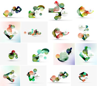 Set of abstract geometric infographic banner