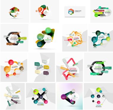 Set of abstract geometric infographic banner