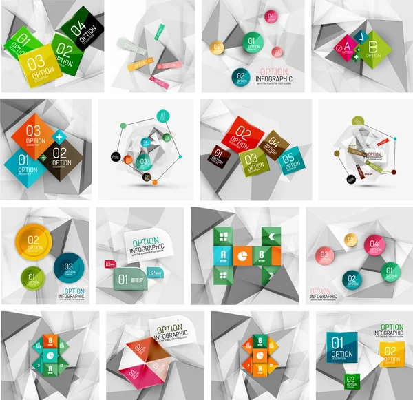 Set of abstract geometric infographic banner — Wektor stockowy