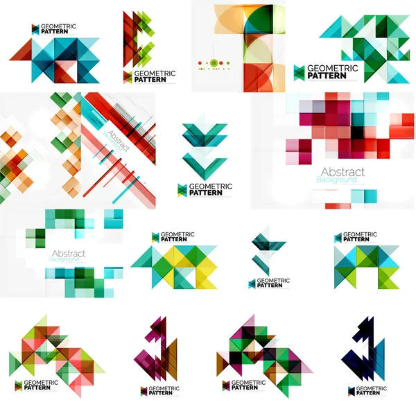 Set of various universal geometric layouts — Stock Vector