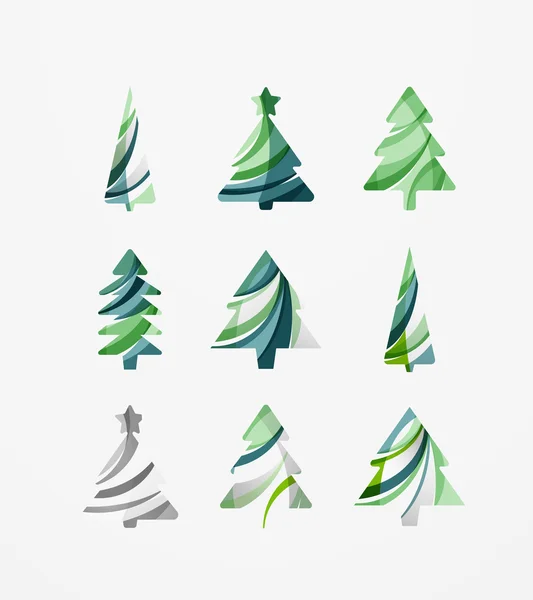 Set of abstract Christmas Tree Icons — Stock Vector