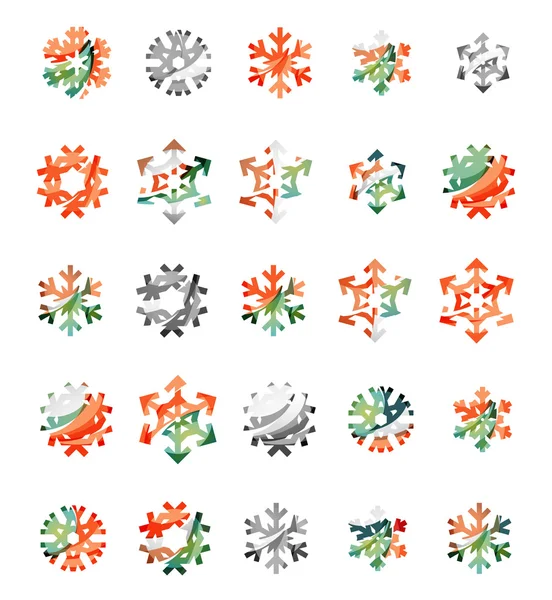 Set of abstract colorful snowflake — Stockový vektor