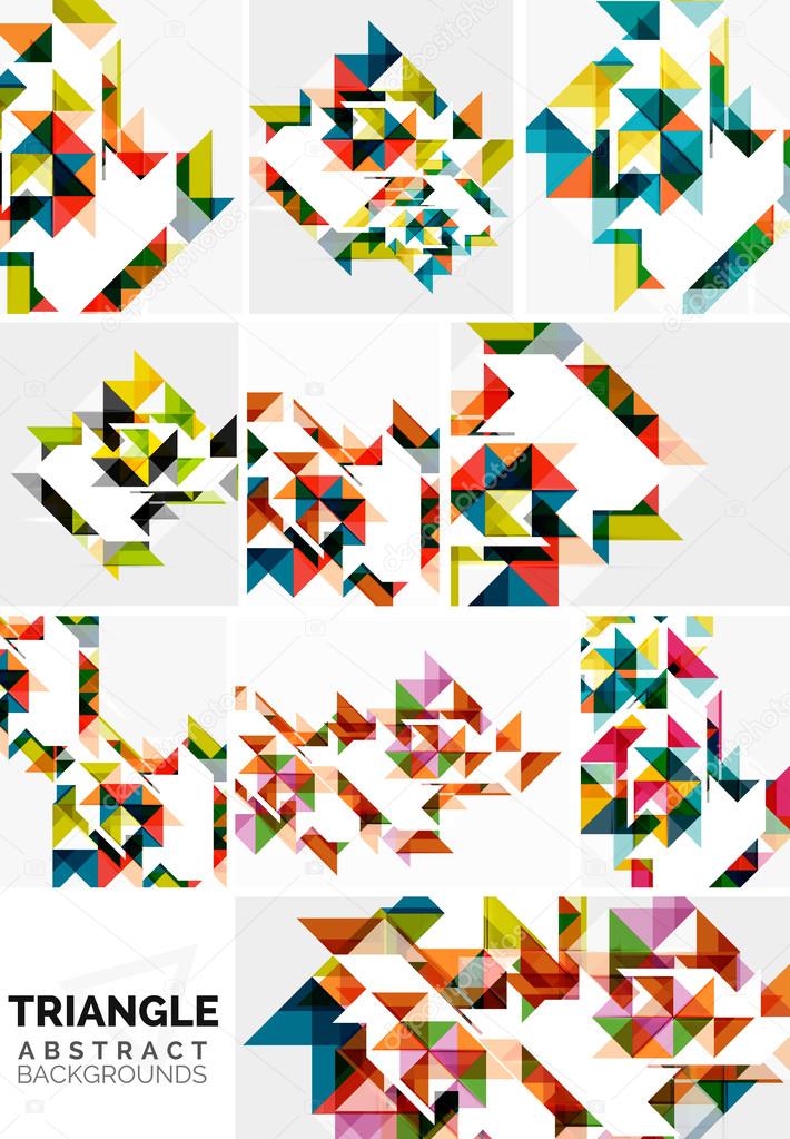 Set of colorful modern triangle pattern