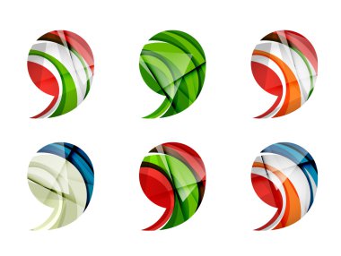 Set of abstract comma icon clipart