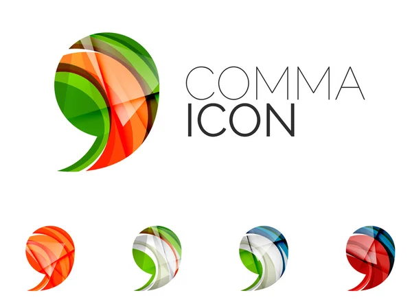 Conjunto de icono de coma abstracto — Vector de stock