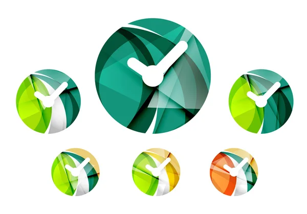 Reihe abstrakter Uhrensymbole — Stockvektor