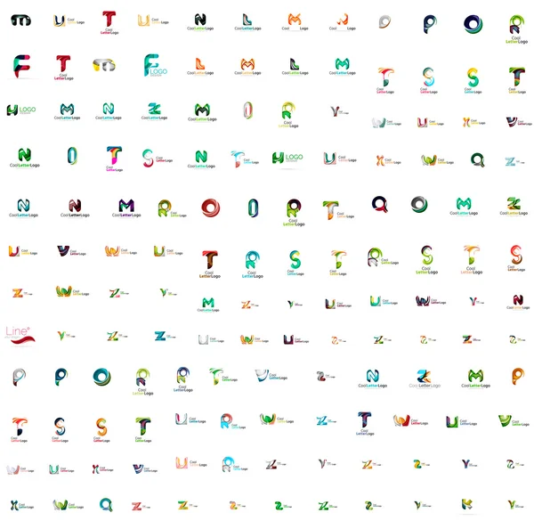Mega-Satz von Buchstaben-Logos — Stockvektor