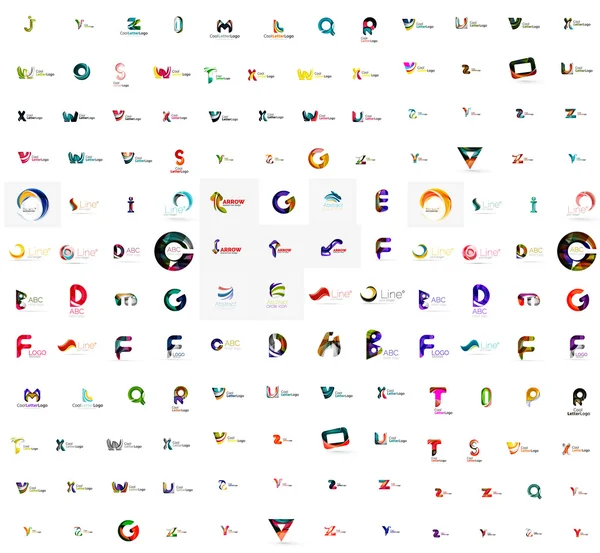 Mega conjunto de logotipos de letras — Vetor de Stock