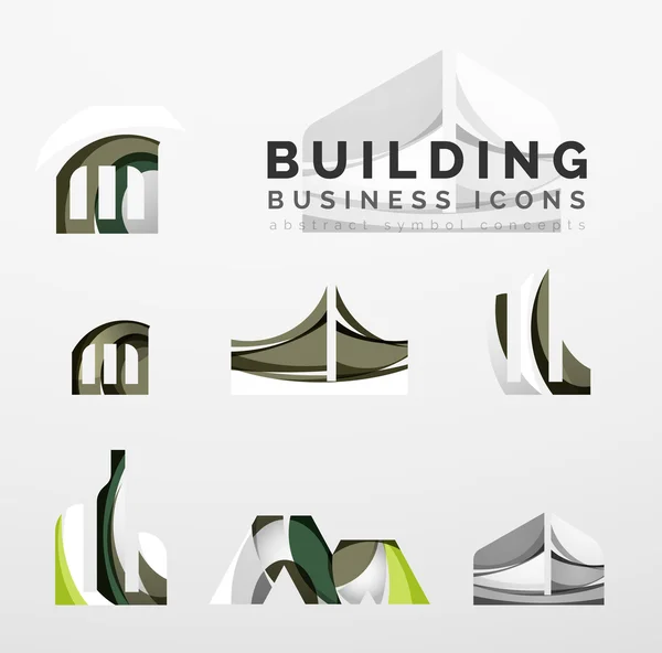 Conjunto de inmuebles o logotipo del edificio — Vector de stock