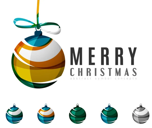 Conjunto de iconos abstractos bola de Navidad — Vector de stock